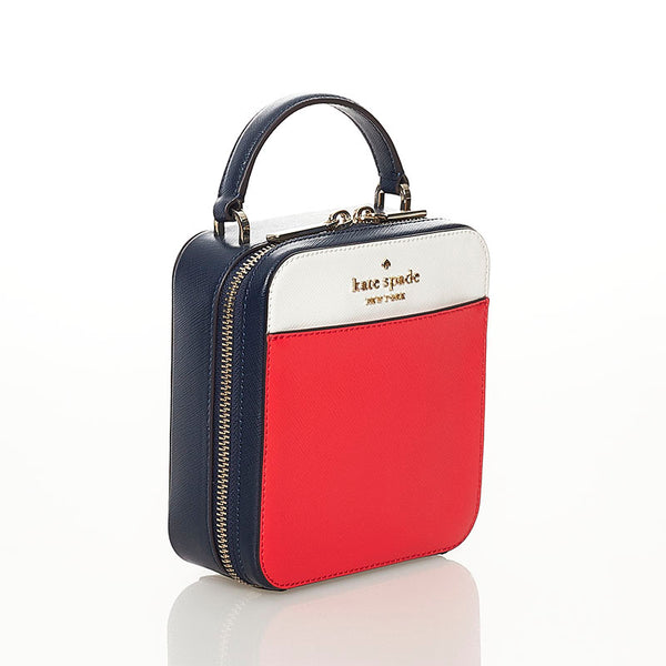 ケイトスペード ハンドバッグ ショルダーバッグ 2WAY レッド ネイビー ホワイト レザー レディース Kate Spade 【中古】
