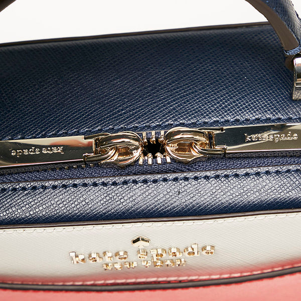 ケイトスペード ハンドバッグ ショルダーバッグ 2WAY レッド ネイビー ホワイト レザー レディース Kate Spade 【中古】
