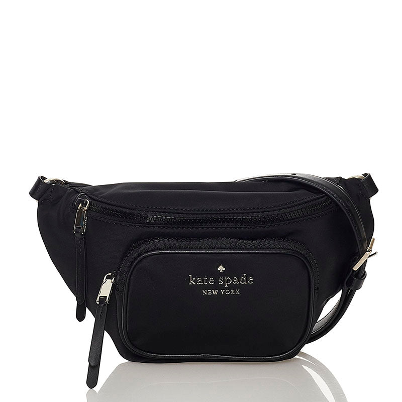ケイトスペード ウエストバッグ ブラック ナイロン レザー レディース Kate Spade 【中古】
