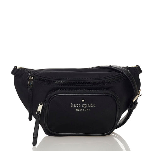 ケイトスペード ウエストバッグ ブラック ナイロン レザー レディース Kate Spade 【中古】