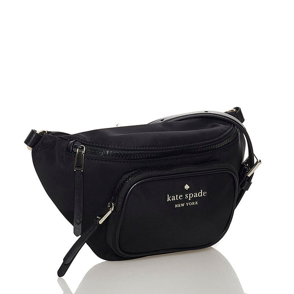 ケイトスペード ウエストバッグ ブラック ナイロン レザー レディース Kate Spade 【中古】