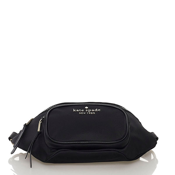 ケイトスペード ウエストバッグ ブラック ナイロン レザー レディース Kate Spade 【中古】