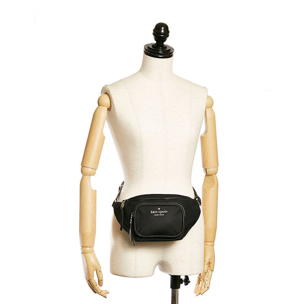 ケイトスペード ウエストバッグ ブラック ナイロン レザー レディース Kate Spade 【中古】