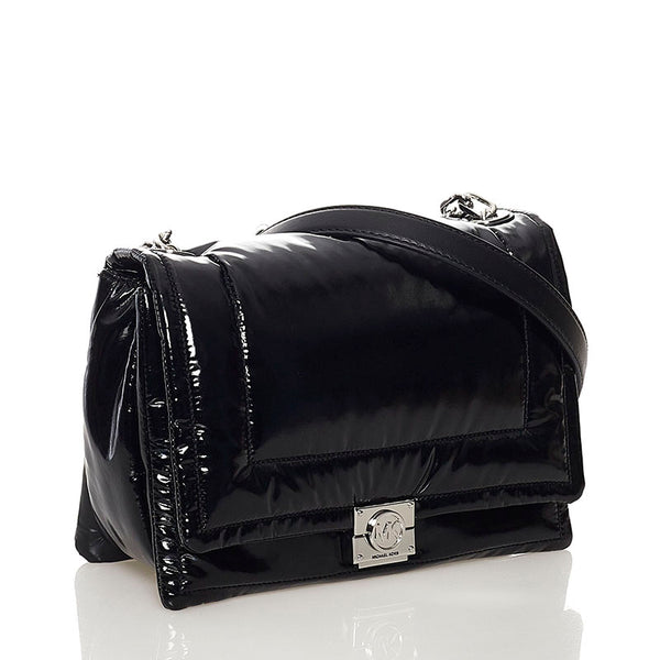 マイケルコース チェーン 斜め掛け ショルダーバッグ 35H1S8RL2M ブラック ナイロン レディース Michael Kors 【中古】