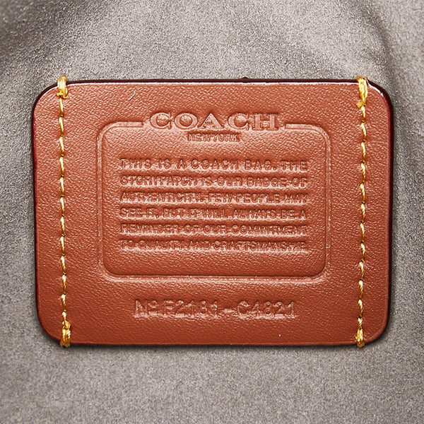 コーチ タビー シグネチャー ハンドバッグ ショルダーバッグ 2WAY ベージュ ブラウン キャンバス レザー レディース COACH 【中古】