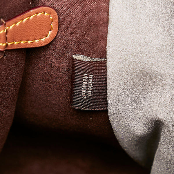 コーチ タビー シグネチャー ハンドバッグ ショルダーバッグ 2WAY ベージュ ブラウン キャンバス レザー レディース COACH 【中古】