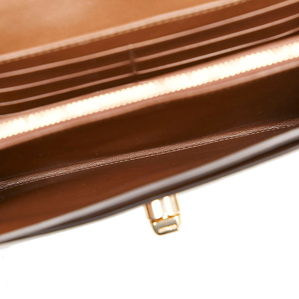 コーチ シグネチャー チェーン ウォレット ベージュ ホワイト PVC レザー レディース COACH 【中古】