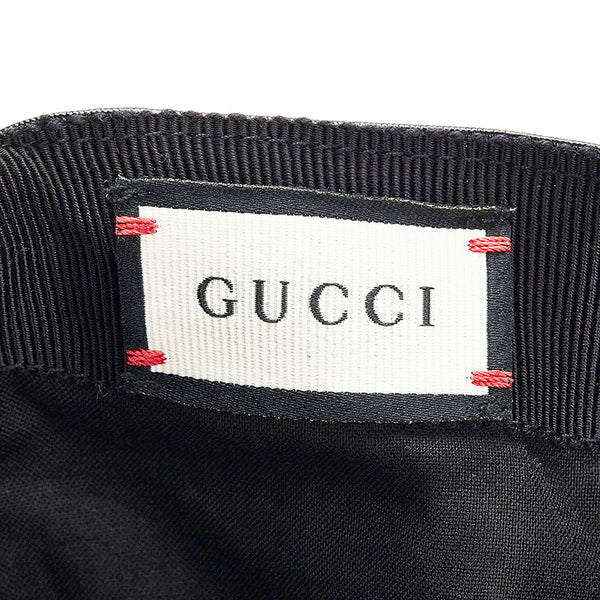 グッチ コーティング ベースボールキャップ ブラック コットン ポリウレタン メンズ GUCCI 【中古】