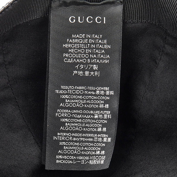 グッチ コーティング ベースボールキャップ ブラック コットン ポリウレタン メンズ GUCCI 【中古】
