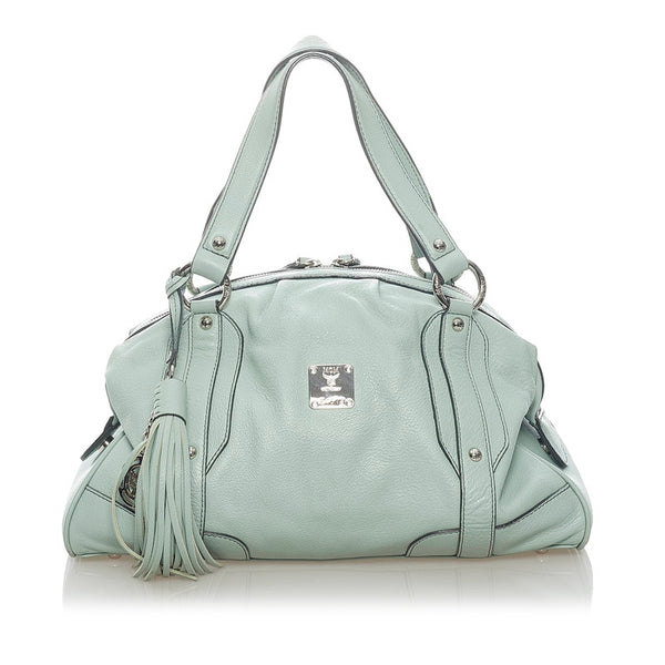 エム シー エム ハンドバッグ ライトグリーン レザー レディース MCM 【中古】