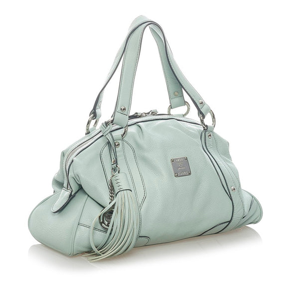 エム シー エム ハンドバッグ ライトグリーン レザー レディース MCM 【中古】