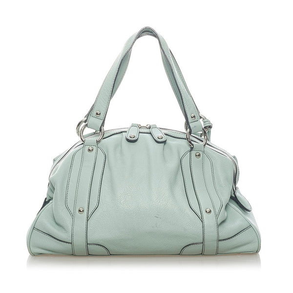 エム シー エム ハンドバッグ ライトグリーン レザー レディース MCM 【中古】