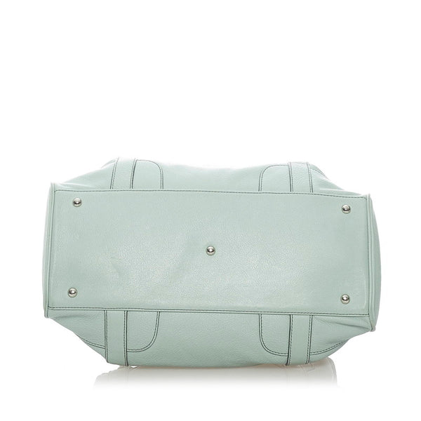 エム シー エム ハンドバッグ ライトグリーン レザー レディース MCM 【中古】