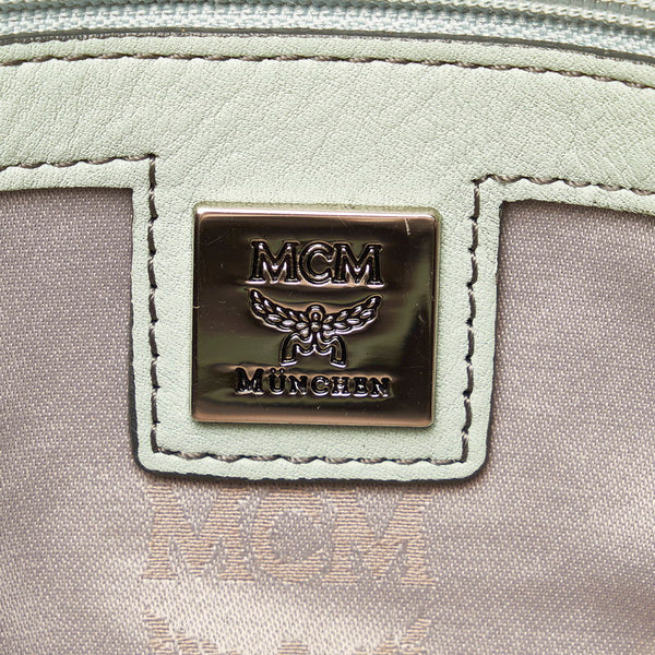 エム シー エム ハンドバッグ ライトグリーン レザー レディース MCM 【中古】