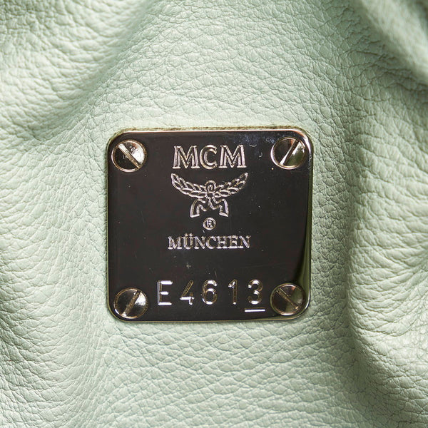エム シー エム ハンドバッグ ライトグリーン レザー レディース MCM 【中古】