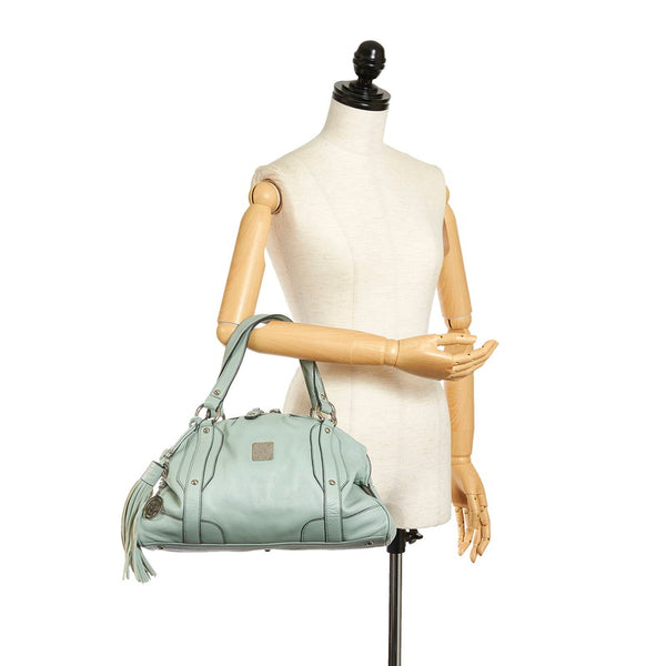 エム シー エム ハンドバッグ ライトグリーン レザー レディース MCM 【中古】