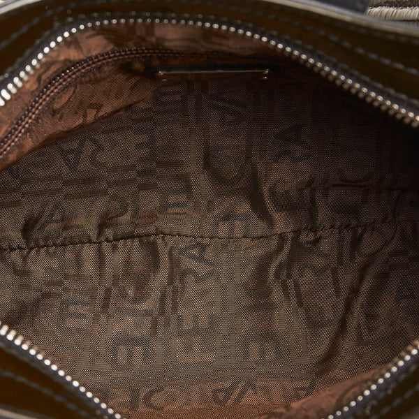 サルヴァトーレフェラガモ ガンチーニ ハンドバッグ AU-21 6317 ブラウン カーキ パテントレザー レディース Salvatore Ferragamo 【中古】