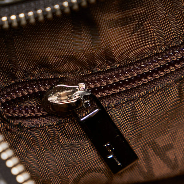 サルヴァトーレフェラガモ ガンチーニ ハンドバッグ AU-21 6317 ブラウン カーキ パテントレザー レディース Salvatore Ferragamo 【中古】