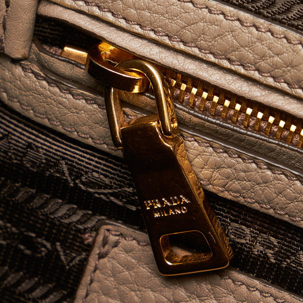 プラダ グレーベージュ レザー ハンドバッグ レディース PRADA 【中古】