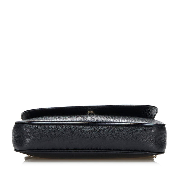 グッチ インターロッキングG フリンジ タッセル チェーン ショルダーバッグ 535224 ブラック レザー レディース GUCCI 【中古】