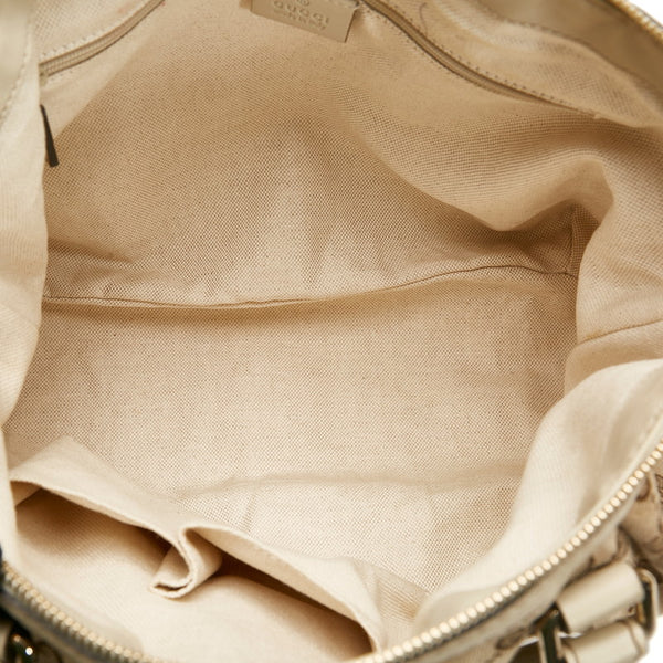 グッチ GGキャンバス スーキー ハンドバッグ ショルダーバッグ 2WAY 247902 ベージュ ホワイト キャンバス レザー レディース GUCCI 【中古】