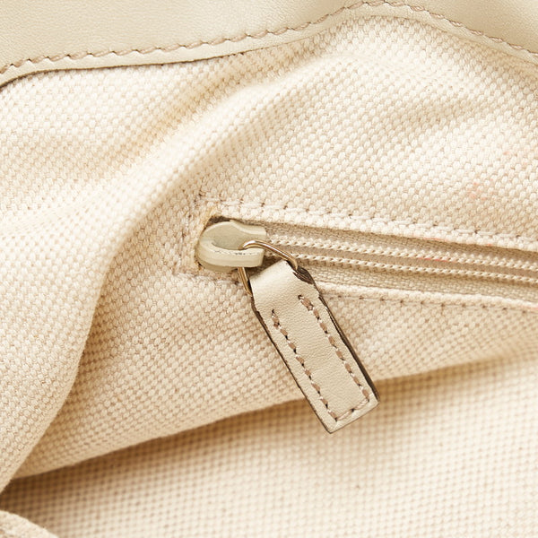 グッチ GGキャンバス スーキー ハンドバッグ ショルダーバッグ 2WAY 247902 ベージュ ホワイト キャンバス レザー レディース GUCCI 【中古】