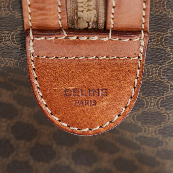セリーヌ マカダム ハンドバッグ ボストンバッグ ブラウン PVC レザー レディース CELINE 【中古】