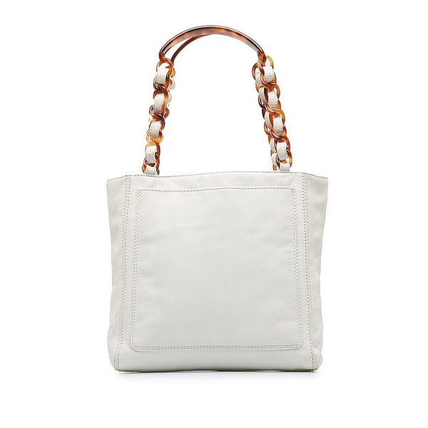 シャネル ココマーク ハンドバッグ トートバッグ ホワイト レザー レディース CHANEL 【中古】