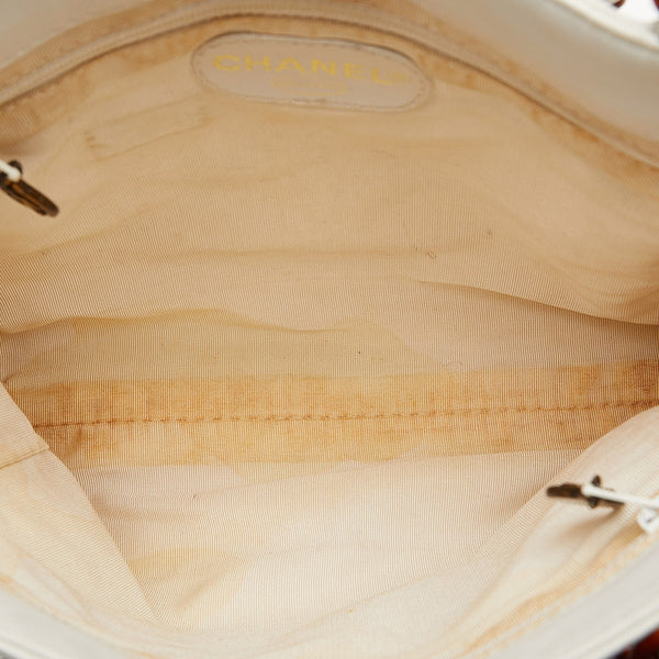 シャネル ココマーク ハンドバッグ トートバッグ ホワイト レザー レディース CHANEL 【中古】