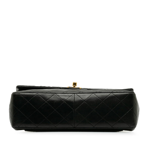 シャネル マトラッセ25 ココマーク ダブルフラップ チェーン ショルダーバッグ ブラック ラムスキン レディース CHANEL 【中古】