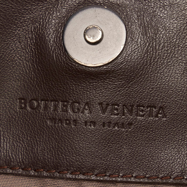 ボッテガヴェネタ イントレチャート ダークブラウン レザー ハンドバッグ レディース BOTTEGAVENETA 【中古】
