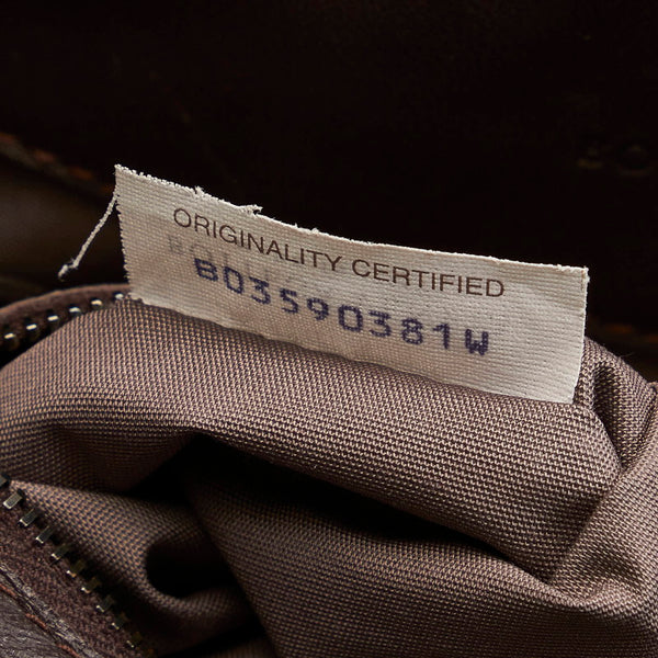ボッテガヴェネタ イントレチャート ダークブラウン レザー ハンドバッグ レディース BOTTEGAVENETA 【中古】