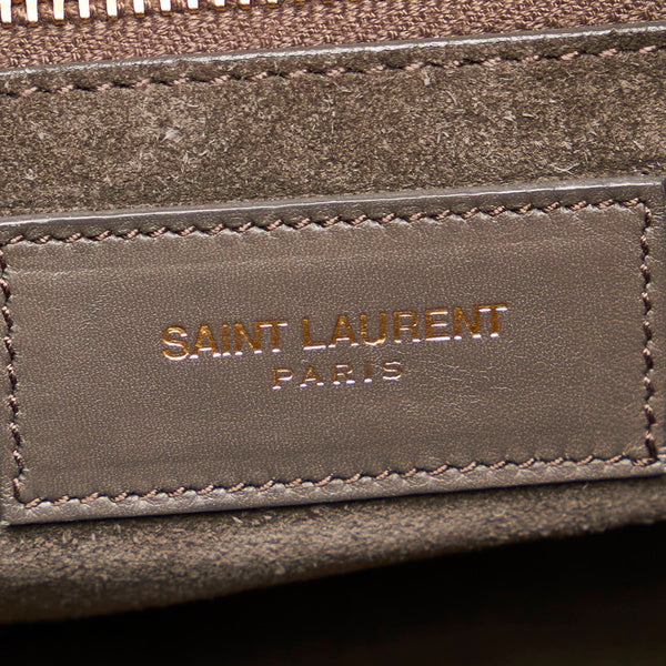 サンローラン クラシックダッフル ハンドバッグ ショルダーバッグ 2WAY 314704 グレー レザー レディース SAINT LAURENT 【中古】