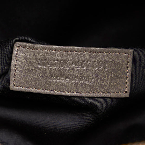 サンローラン クラシックダッフル ハンドバッグ ショルダーバッグ 2WAY 314704 グレー レザー レディース SAINT LAURENT 【中古】