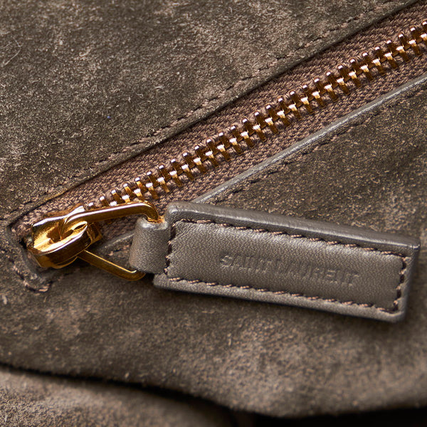 サンローラン クラシックダッフル ハンドバッグ ショルダーバッグ 2WAY 314704 グレー レザー レディース SAINT LAURENT 【中古】