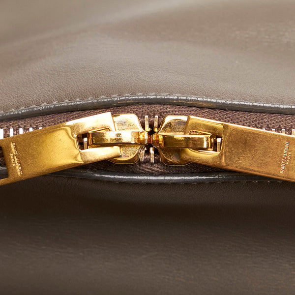 サンローラン クラシックダッフル ハンドバッグ ショルダーバッグ 2WAY 314704 グレー レザー レディース SAINT LAURENT 【中古】