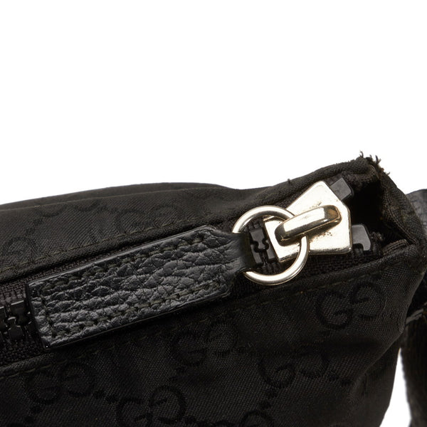 グッチ GGナイロン 斜め掛け ショルダーバッグ 449184 ブラック ナイロン レザー レディース GUCCI 【中古】