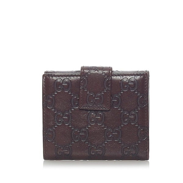 グッチ グッチシマ 二つ折り財布 112716 ブラウン レザー レディース GUCCI 【中古】