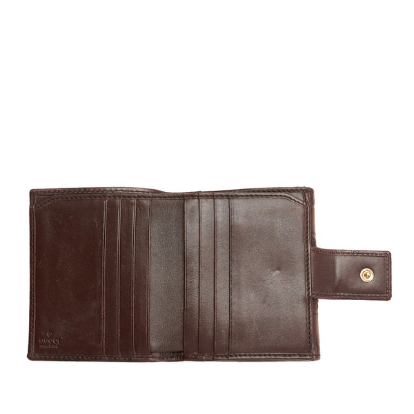 グッチ グッチシマ 二つ折り財布 112716 ブラウン レザー レディース GUCCI 【中古】