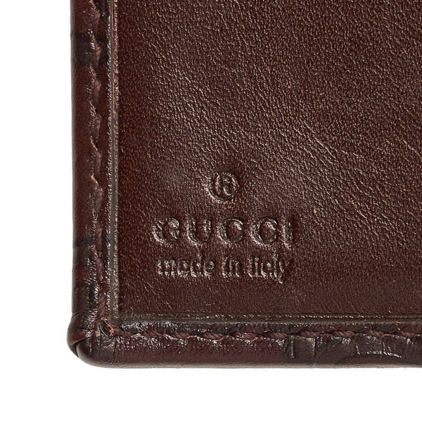 グッチ グッチシマ 二つ折り財布 112716 ブラウン レザー レディース GUCCI 【中古】