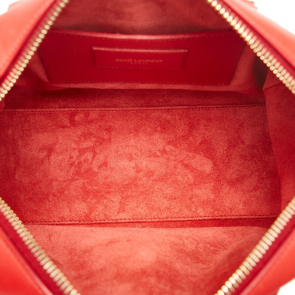 サンローラン ベイビーダッフル ハンドバッグ 斜め掛けショルダーバッグ 2WAY レッド レザー レディース SAINT LAURENT 【中古】