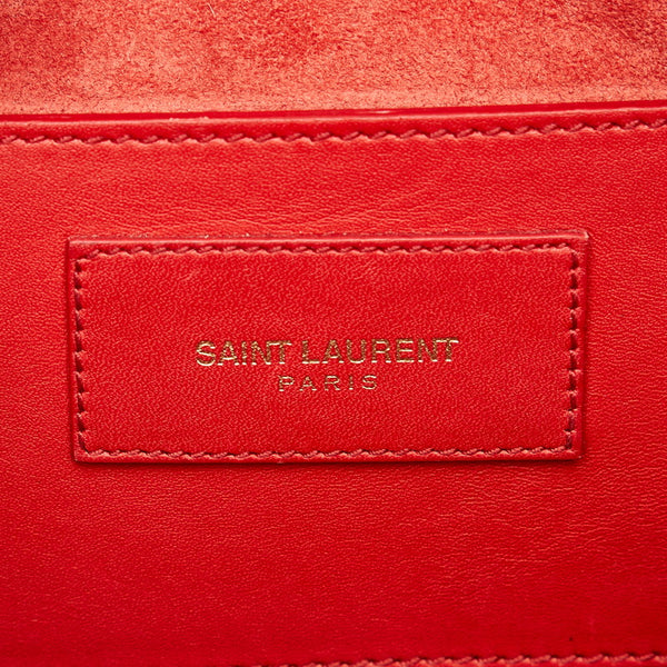 サンローラン ベイビーダッフル ハンドバッグ 斜め掛けショルダーバッグ 2WAY レッド レザー レディース SAINT LAURENT 【中古】