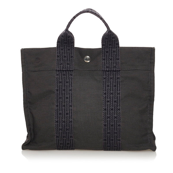 エルメス エールライン PM ハンドバッグ トートバッグ グレー キャンバス レディース HERMES 【中古】