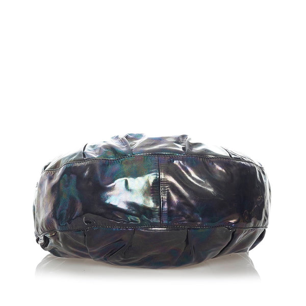 グッチ アイコンビット ワンショルダー 228584 ブラック エナメル レディース GUCCI 【中古】