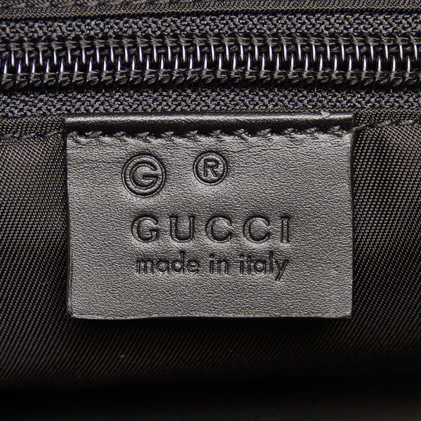 グッチ シェリーライン メッセンジャー 斜め掛け ショルダーバッグ 631195 ブラック キャンバス レザー レディース GUCCI 【中古】