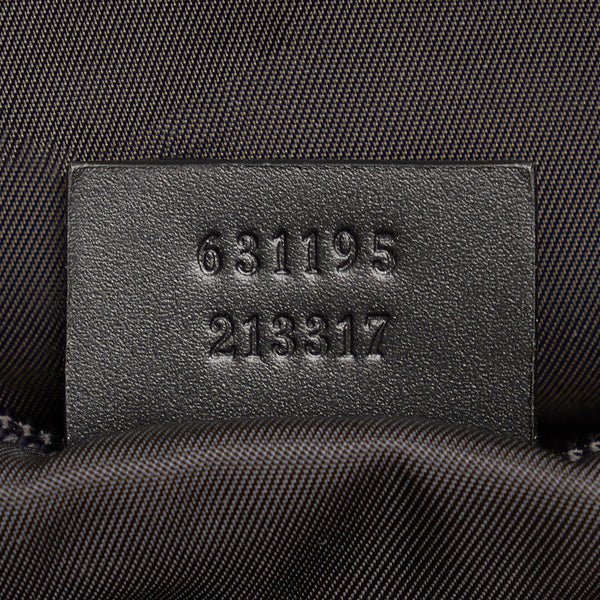 グッチ シェリーライン メッセンジャー 斜め掛け ショルダーバッグ 631195 ブラック キャンバス レザー レディース GUCCI 【中古】