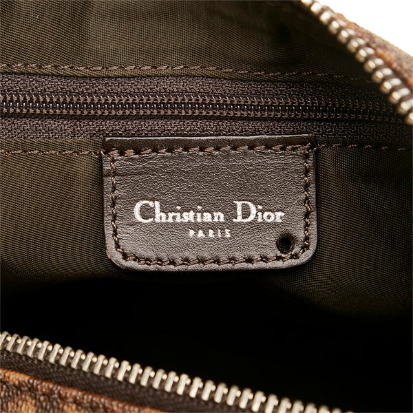 ディオール トロッター オブリーク ハンドバッグ ミニボストン ブラウン PVC レザー レディース Dior 【中古】