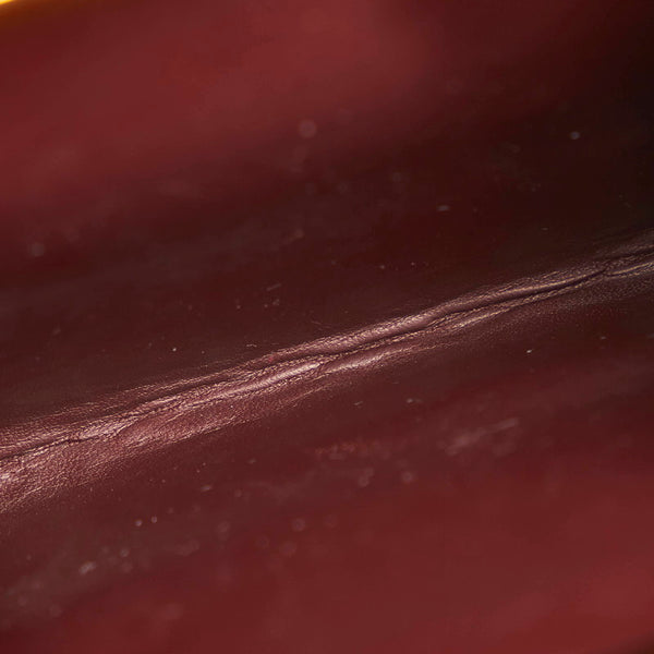 カルティエ マスト 三つ折り財布 ボルドー レザー レディース CARTIER 【中古】