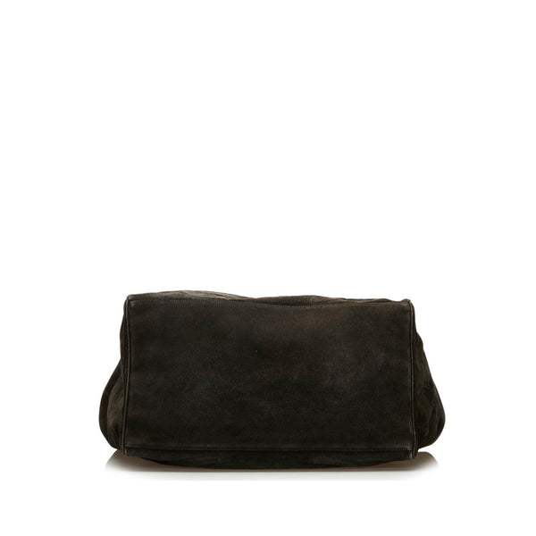 シャネル トリプルココマーク フリンジ ショルダーバッグ トートバッグ ブラック スウェード レディース CHANEL 【中古】