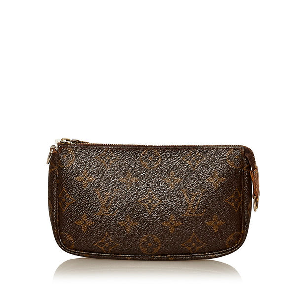 ルイ ヴィトン プチ バケット付属ポーチ ブラウン PVC レザー ポーチ レディース LOUIS VUITTON 【中古】